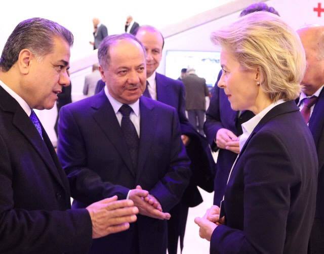 مسعود بارزانی، رئیس اقلیم کردستان- واورزولا فن در لاین، وزیر دفاع آلمان